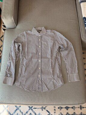 Vakko Comfort Fit, White/Blue Poplin Shirt, 39/15.5